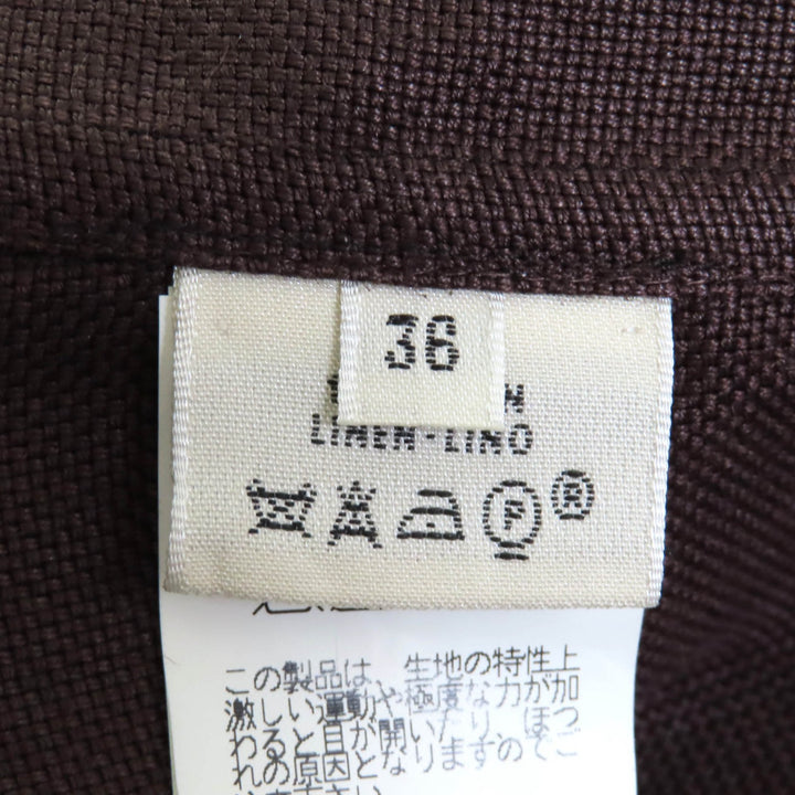 Great HERMES Jacket Brown linen Women 36