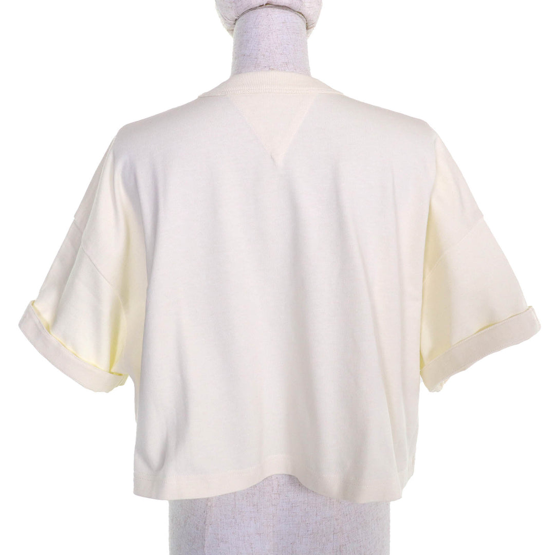 Great BOTTEGAVENETA Short sleeve T-shirt crew neck cropped Cream type XS 777597