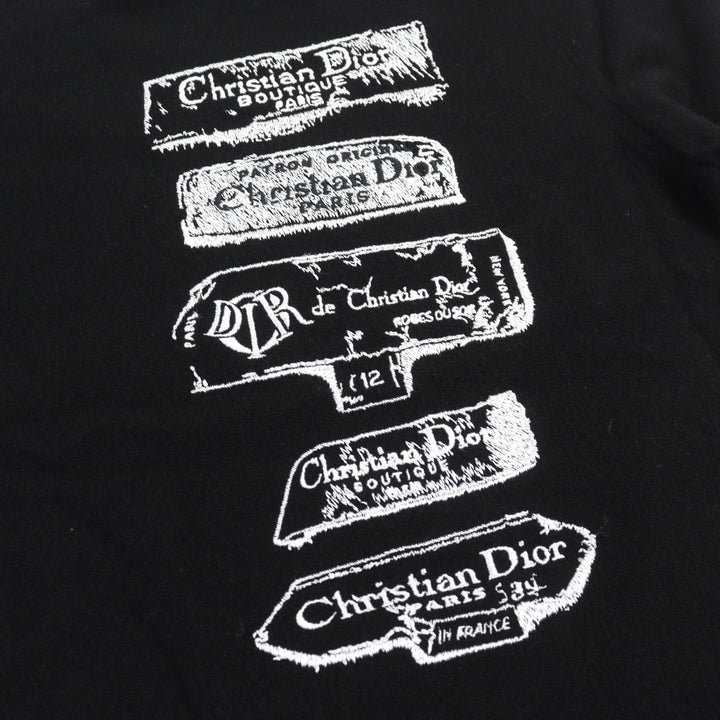 Great DIOR knit Archives Labels Embroidered Logo Crew Neck wool men L