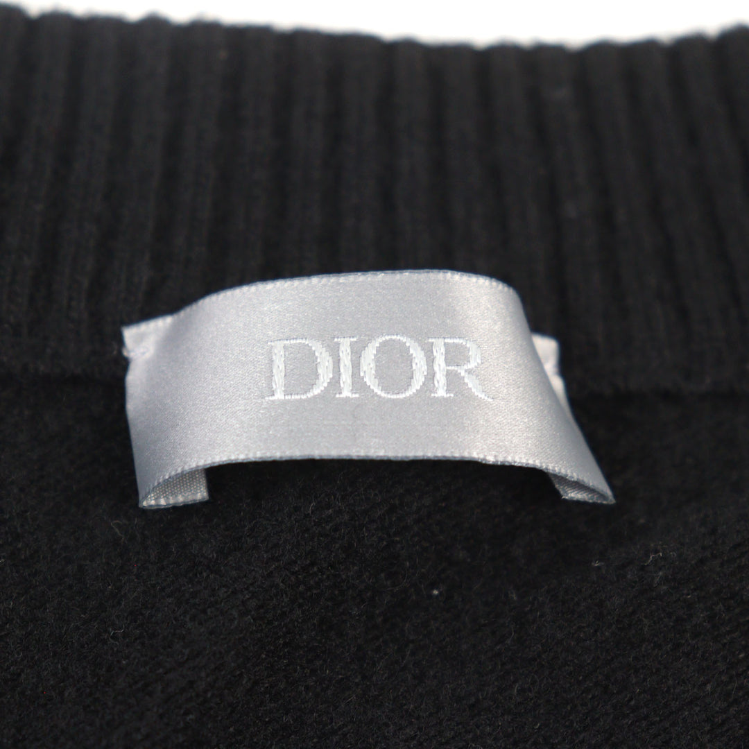 Great DIOR knit Archives Labels Embroidered Logo Crew Neck wool men L 513M663A2007