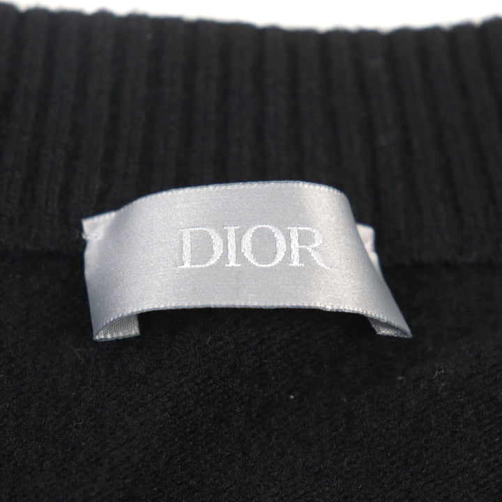 Great DIOR knit Archives Labels Embroidered Logo Crew Neck wool men L 513M663A2007