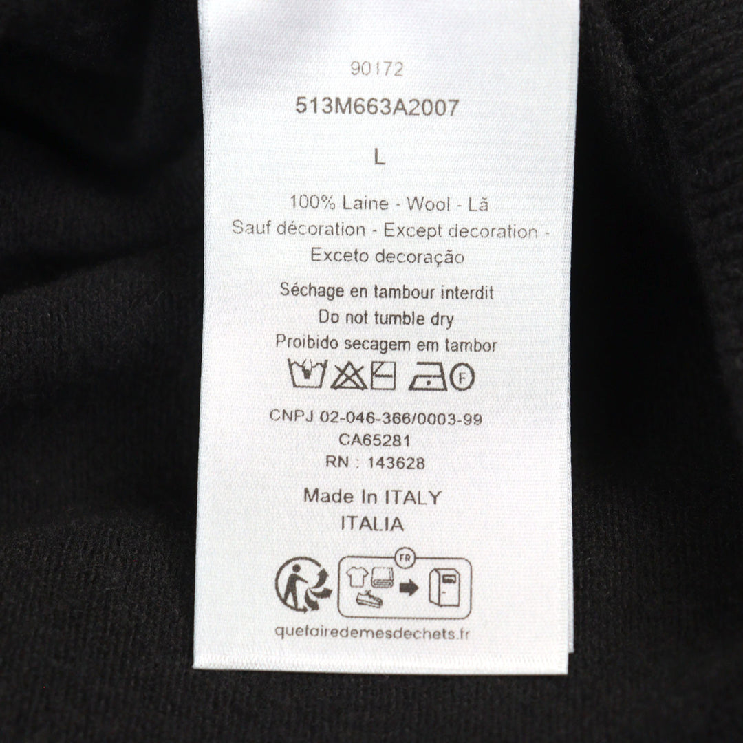 Great DIOR knit Archives Labels Embroidered Logo Crew Neck wool men L