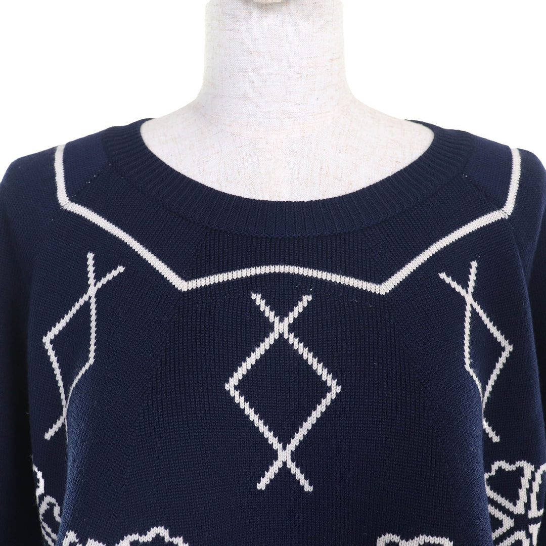 Excellent Christian Dior knit Clover scalloped hem design cropped 44 6E24579AM509