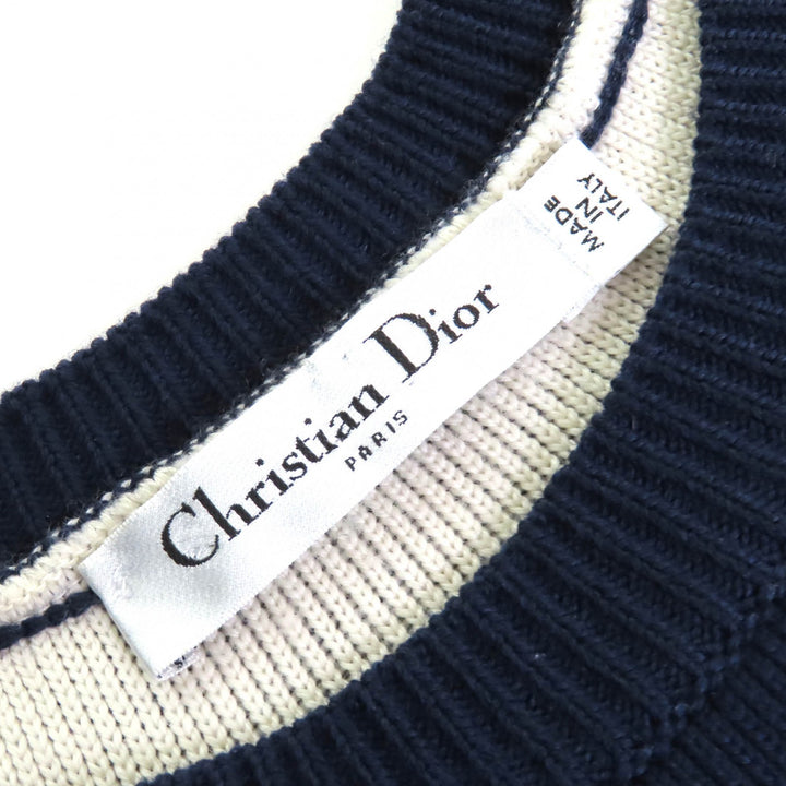 Excellent Christian Dior knit Clover scalloped hem design cropped 44 6E24579AM509
