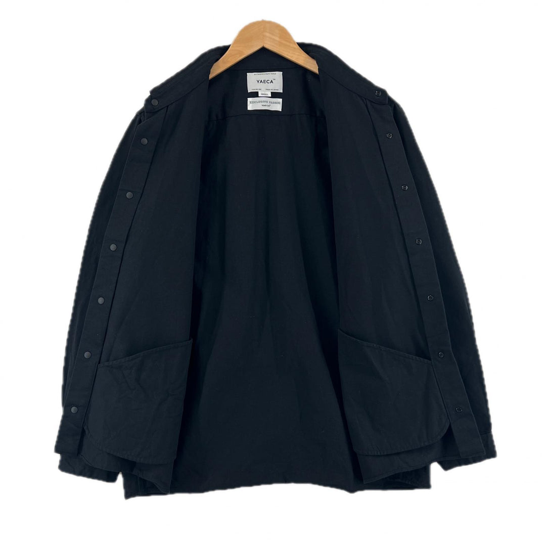 Great YAECA Long sleeve shirt Comfort shirt black cotton mens S 14127