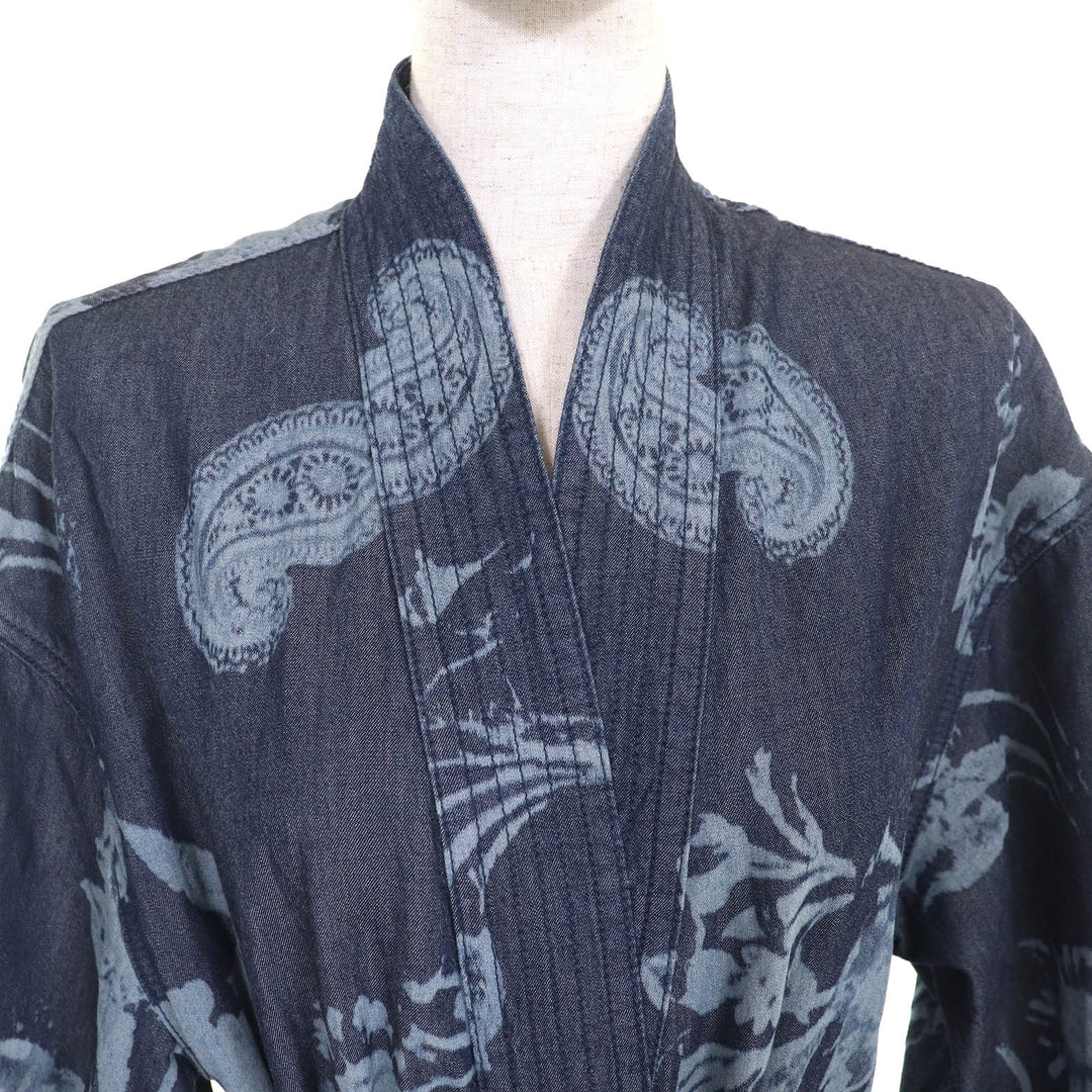 Excellent Christian Dior shirt Bee embroidery belted kimono-style 40 122V28A3389