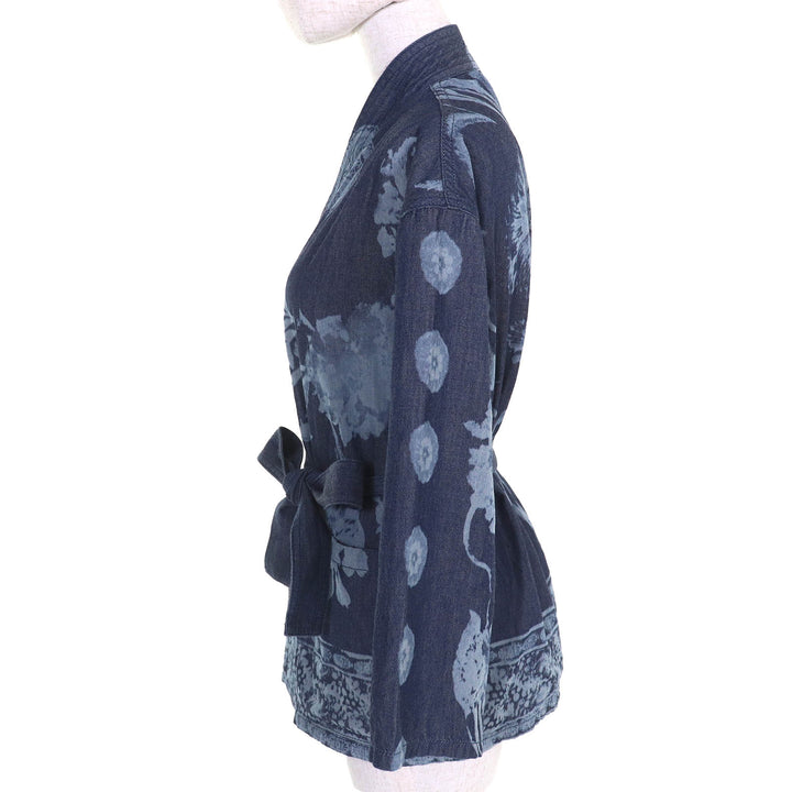 Excellent Christian Dior shirt Bee embroidery belted kimono-style 40 122V28A3389