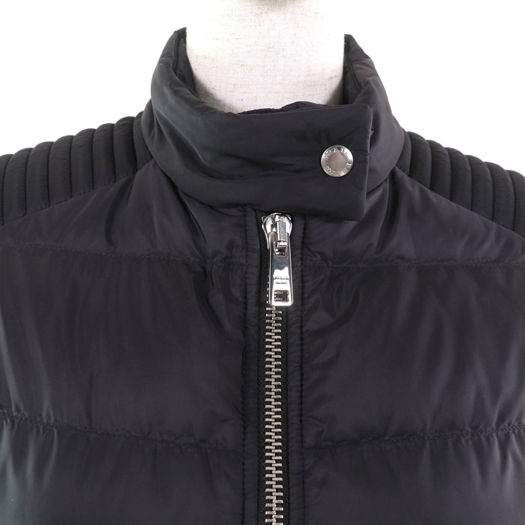 Great PRADA Down jacket Triangle logo ZIP UP black polyamide Women 42 290545