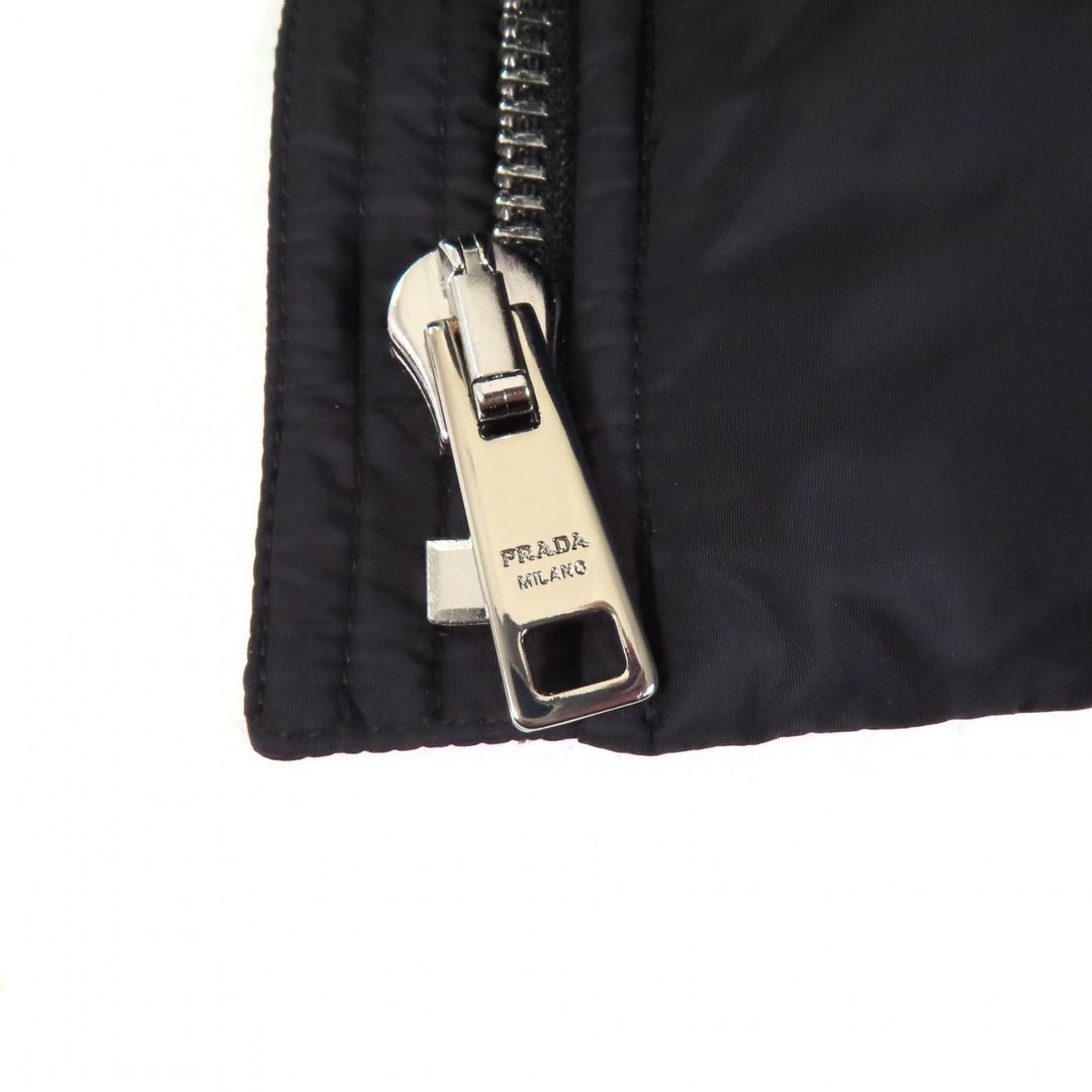 Great PRADA Down jacket Triangle logo ZIP UP black polyamide Women 42 290545