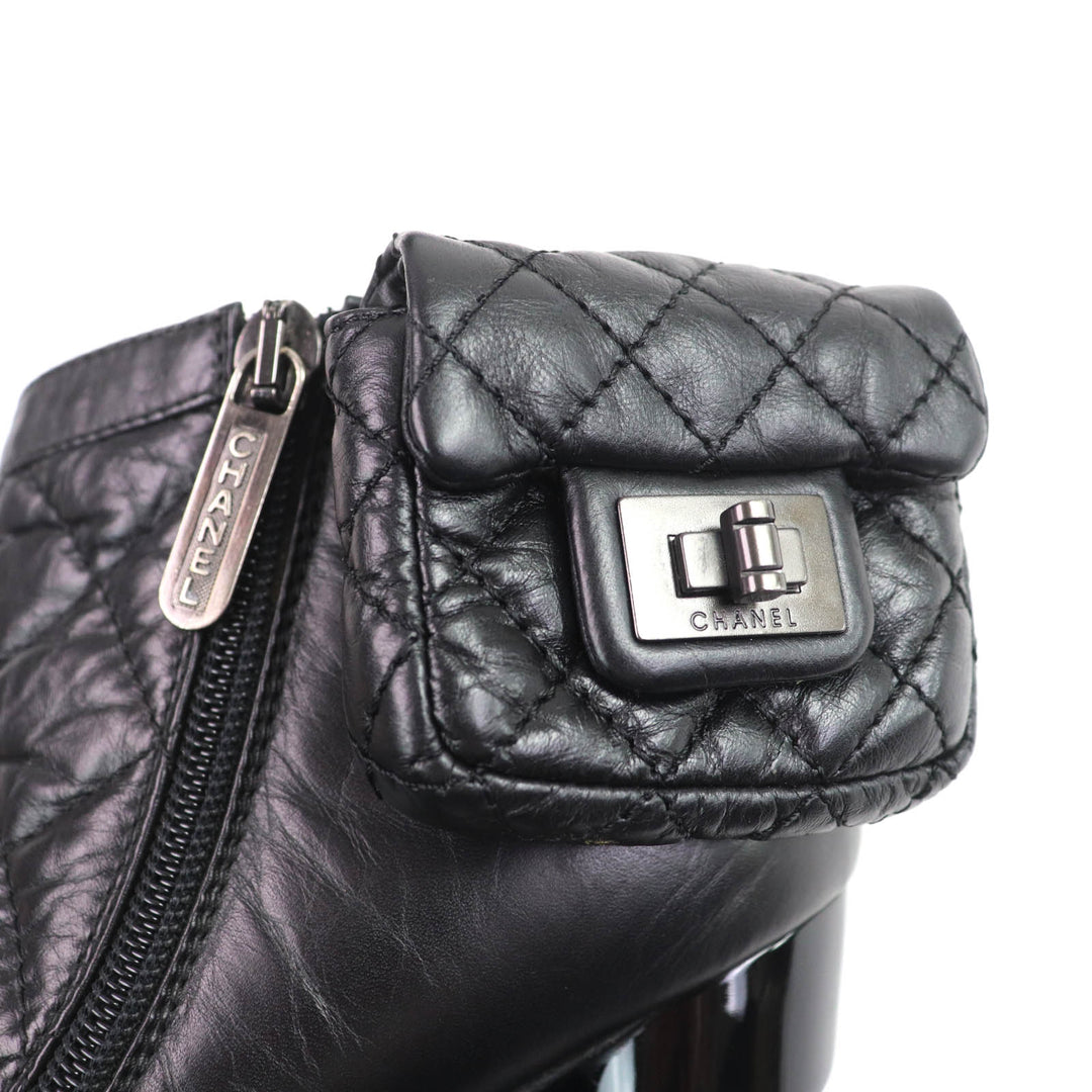 Great CHANEL Ankle boots black leather Women 36 G26164