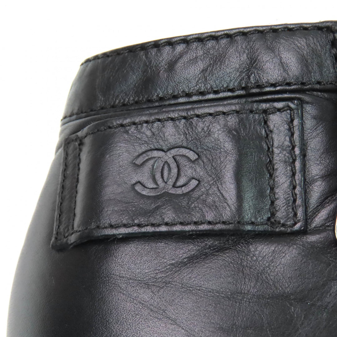 Great CHANEL Ankle boots black leather Women 36 G26164
