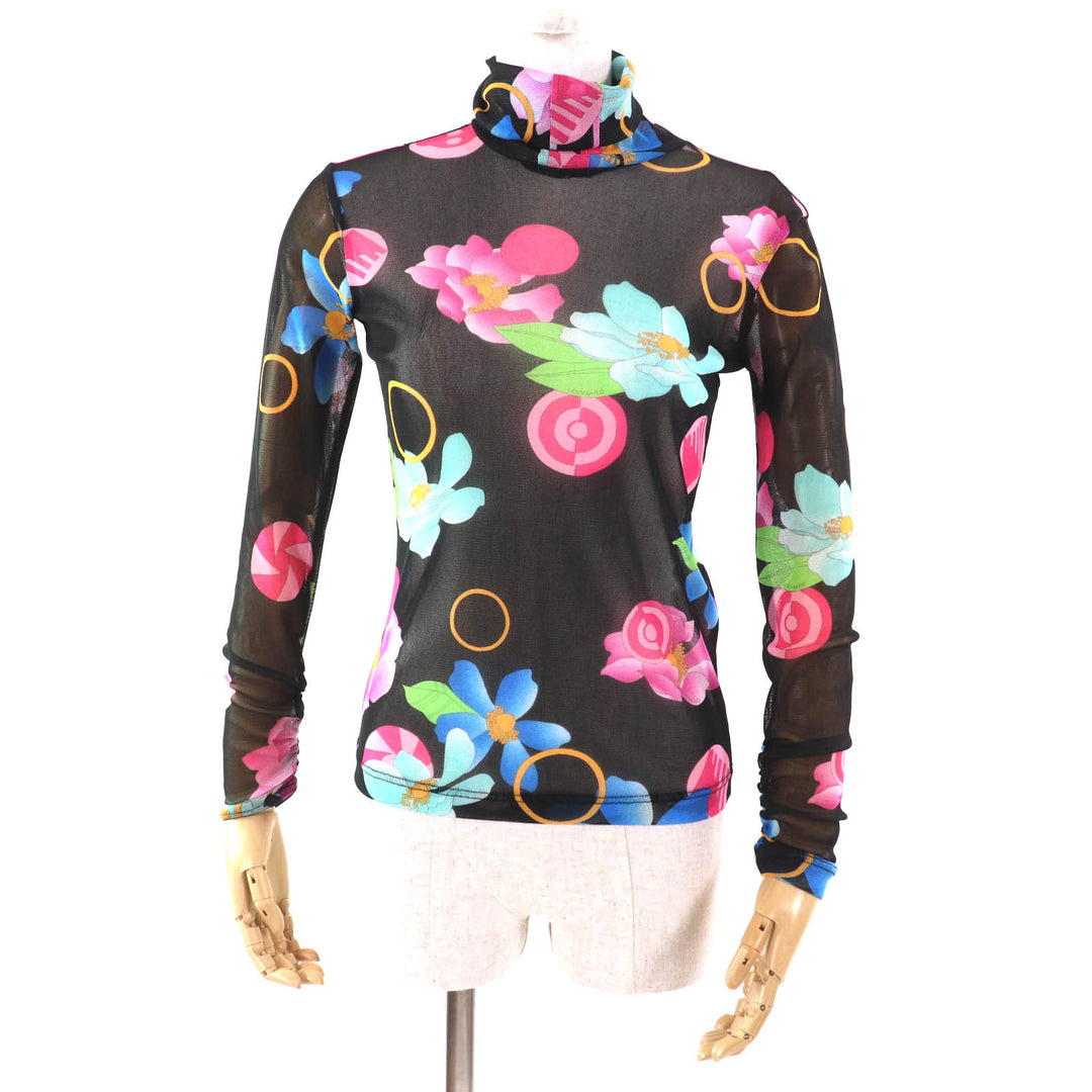 Excellent LEONARD SPORT T-shirt Flower Print Mesh Long Sleeve Multi polyester38