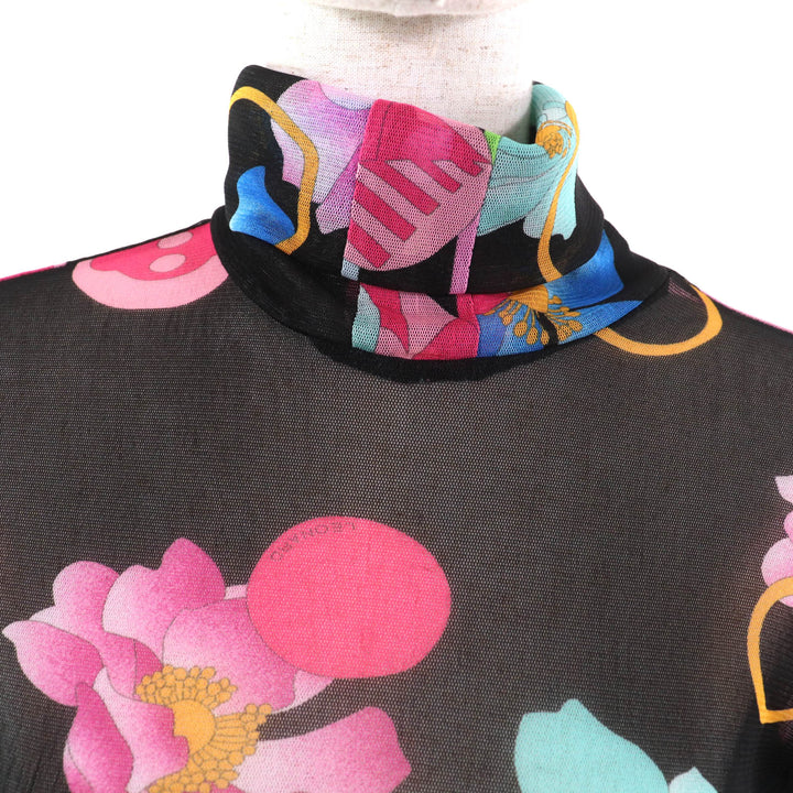 Excellent LEONARD SPORT T-shirt Flower Print Mesh Long Sleeve Multi polyester38