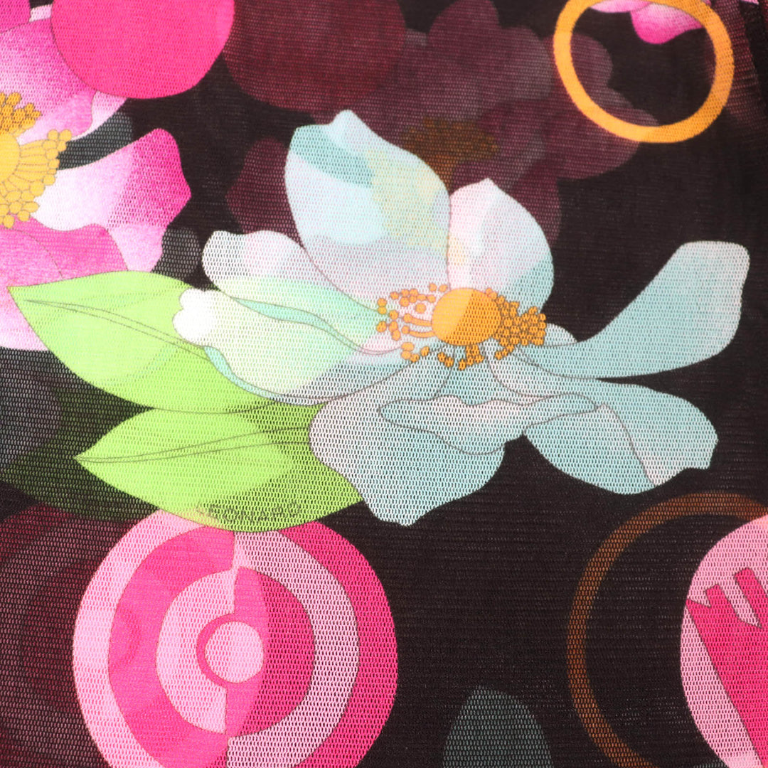 Excellent LEONARD SPORT T-shirt Flower Print Mesh Long Sleeve Multi polyester38