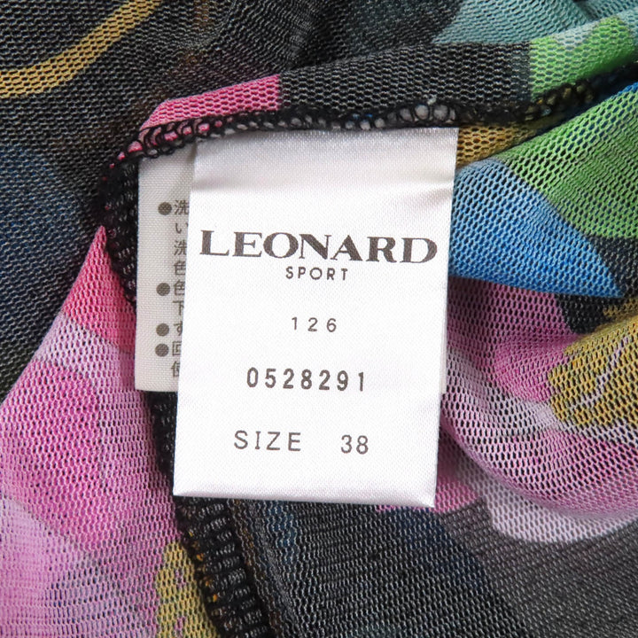 Excellent LEONARD SPORT T-shirt Flower Print Mesh Long Sleeve Multi polyester38