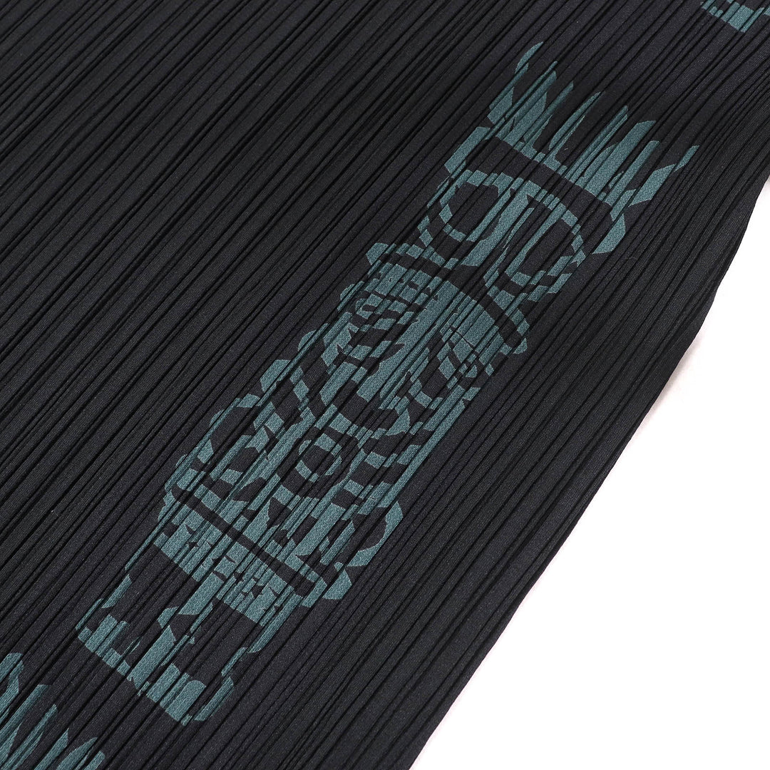 Excellent PLEATS PLEASE one piece Totem Pole French Sleeve Black Khaki 3