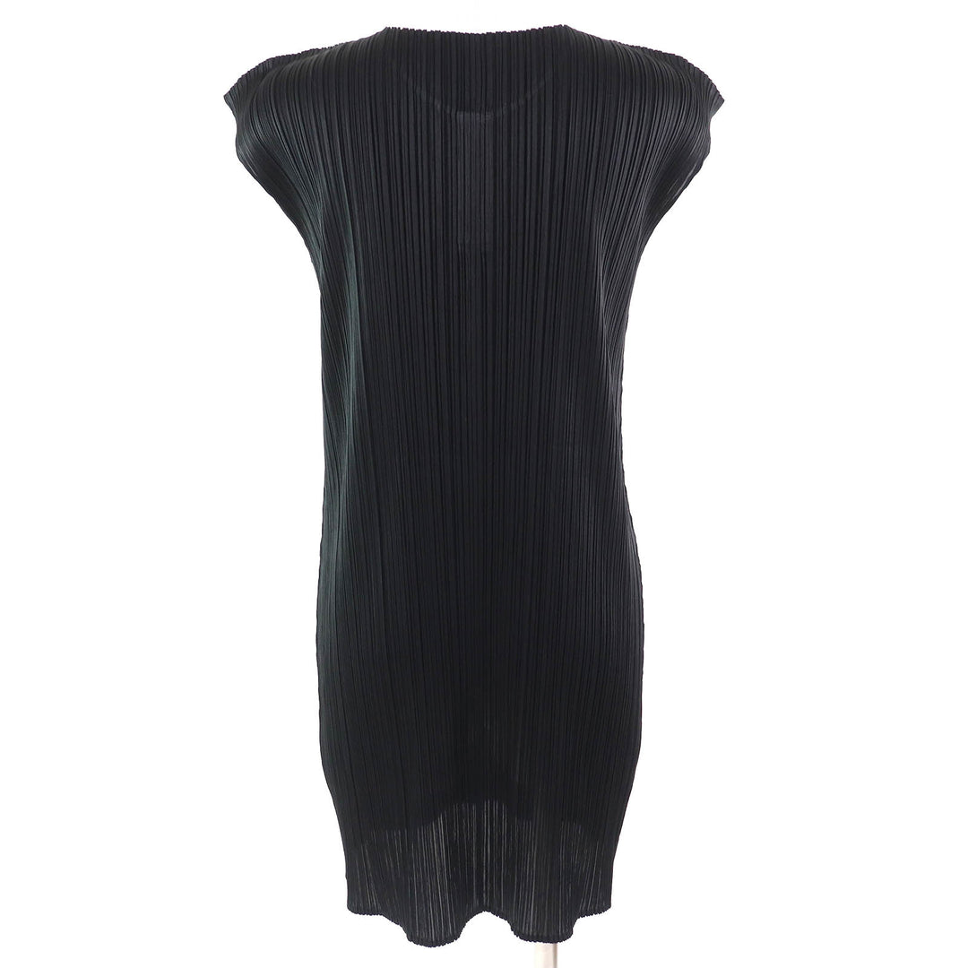 Excellent PLEATS PLEASE one piece Totem Pole French Sleeve Black Khaki 3