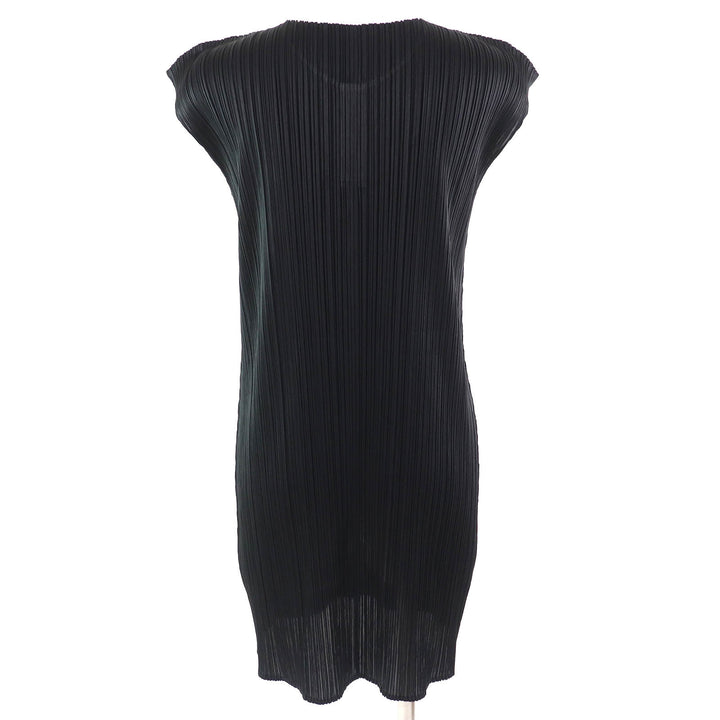Excellent PLEATS PLEASE one piece Totem Pole French Sleeve Black Khaki 3