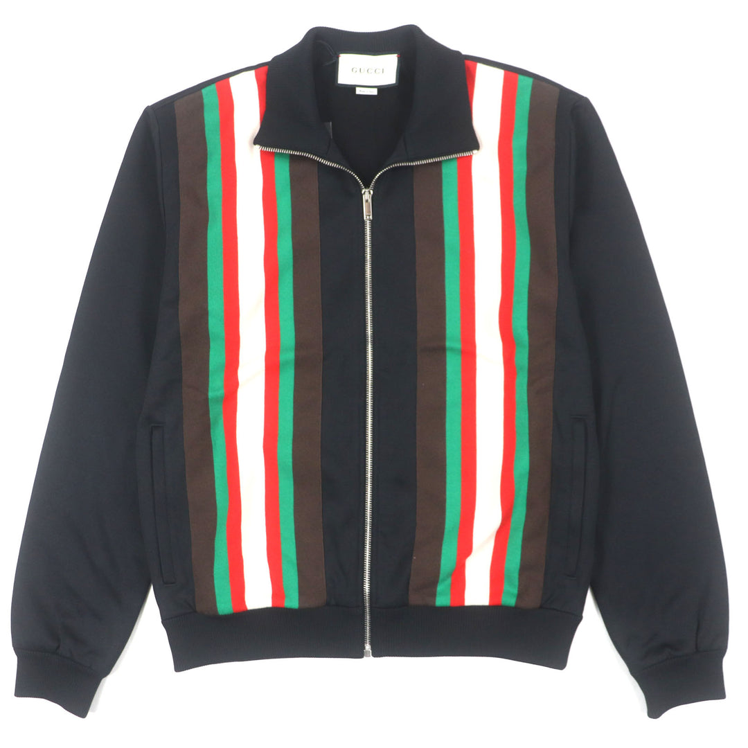 Pristine GUCCI Track jacket Zip up black polyester mens M 615731