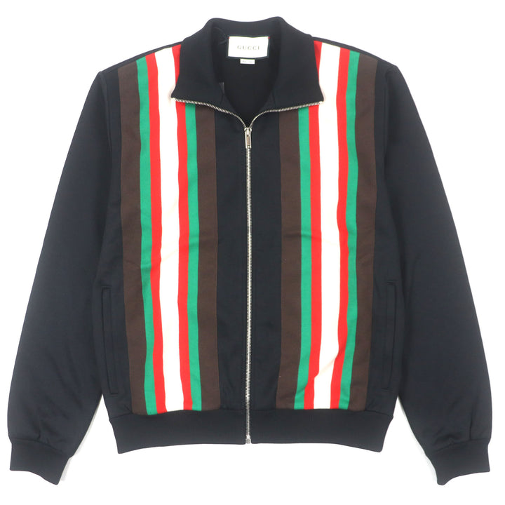 Pristine GUCCI Track jacket Zip up black polyester mens M 615731