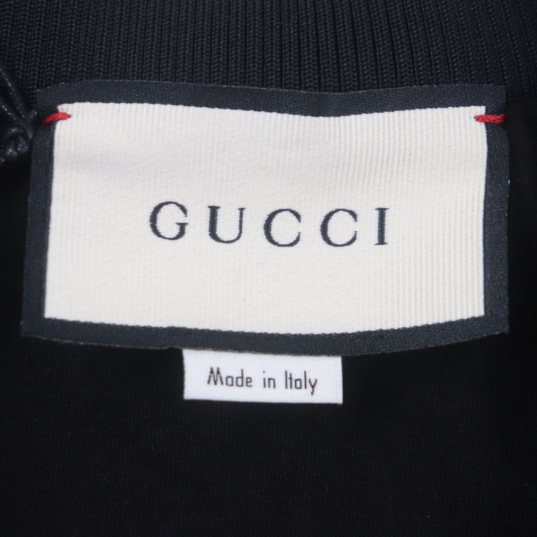 Pristine GUCCI Track jacket Zip up black polyester mens M 615731
