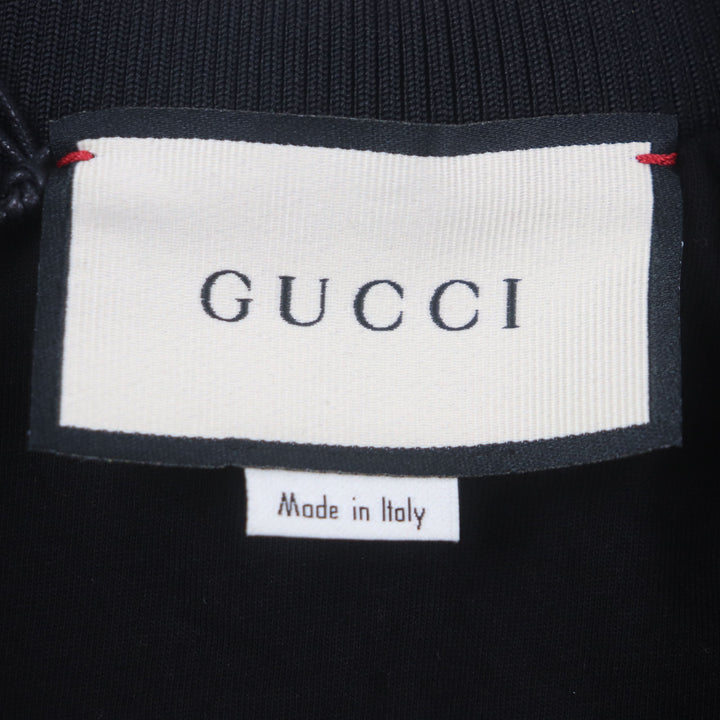 Pristine GUCCI Track jacket Zip up black polyester mens M 615731