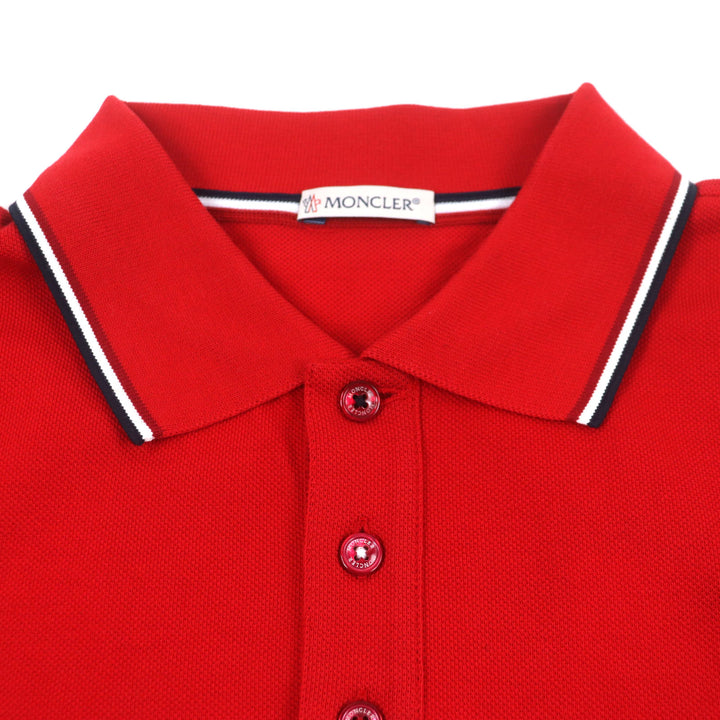 Pristine MONCLER Short sleeve polo shirt Logo button Patch Short sleeve mens S