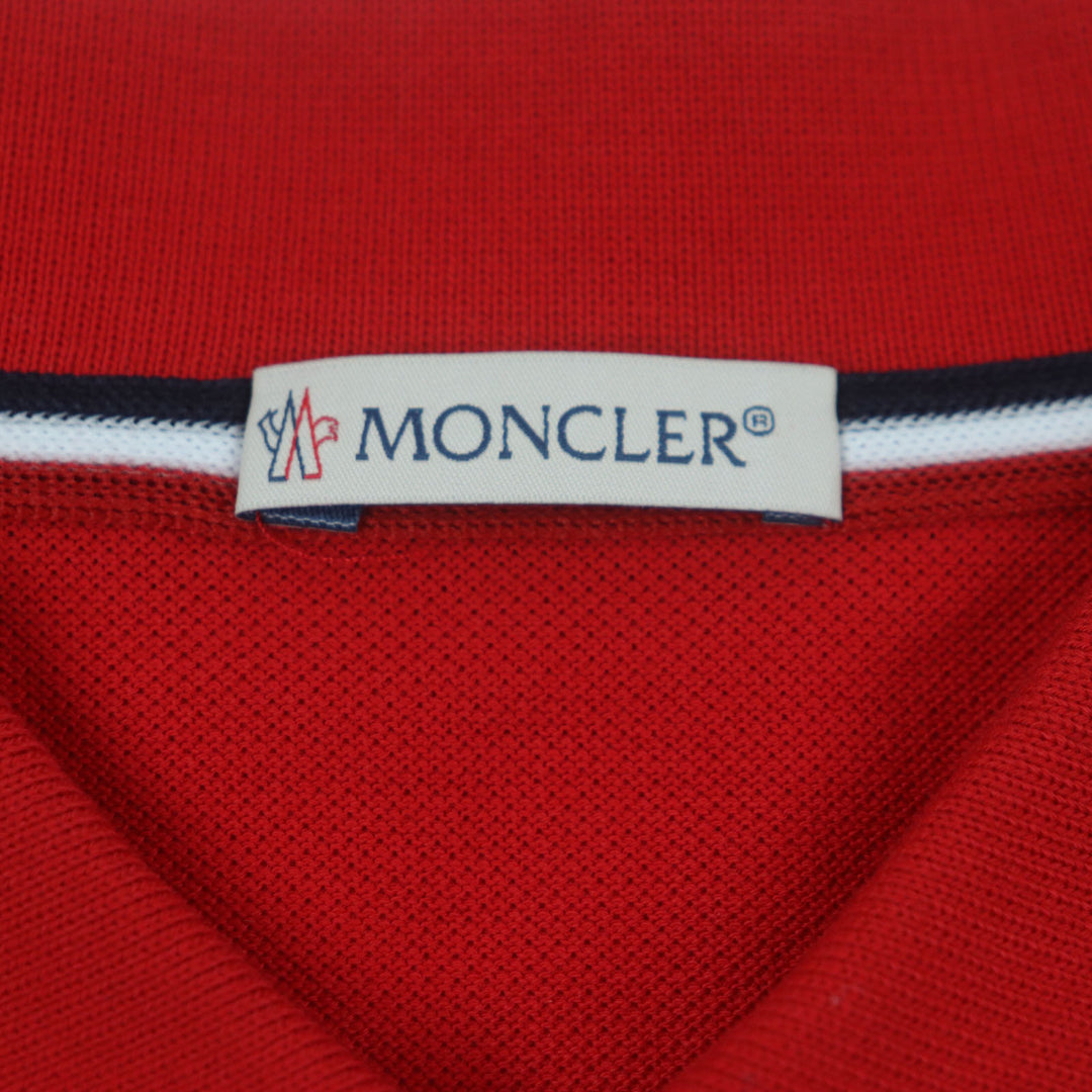 Pristine MONCLER Short sleeve polo shirt Logo button Patch Short sleeve mens S