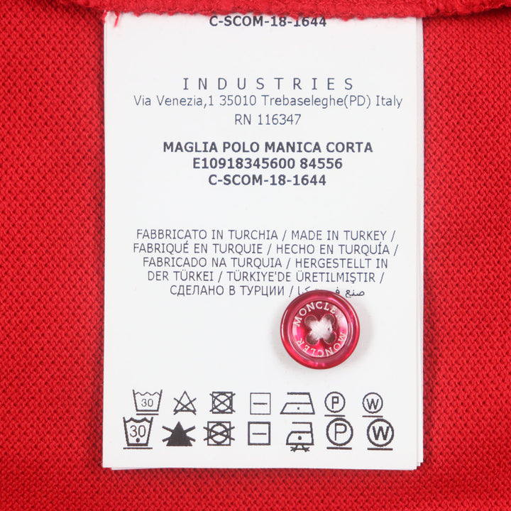 Pristine MONCLER Short sleeve polo shirt Logo button Patch Short sleeve mens S