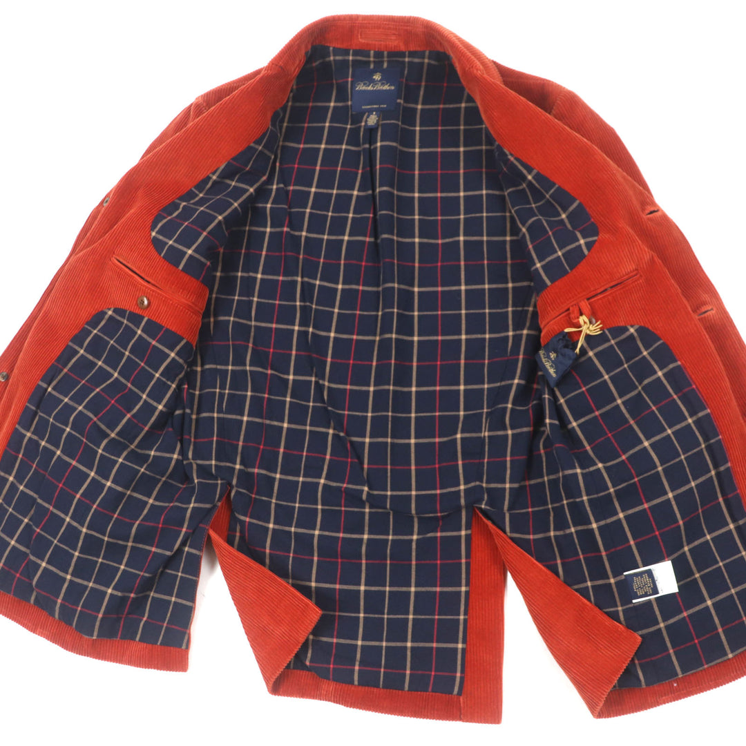 Excellent Brooks Brothers tailored jacket Orange cotton mens S