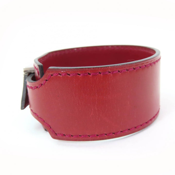 Great HERMES bracelet Artemis Bracelet Bangle Bordeaux leather Women M