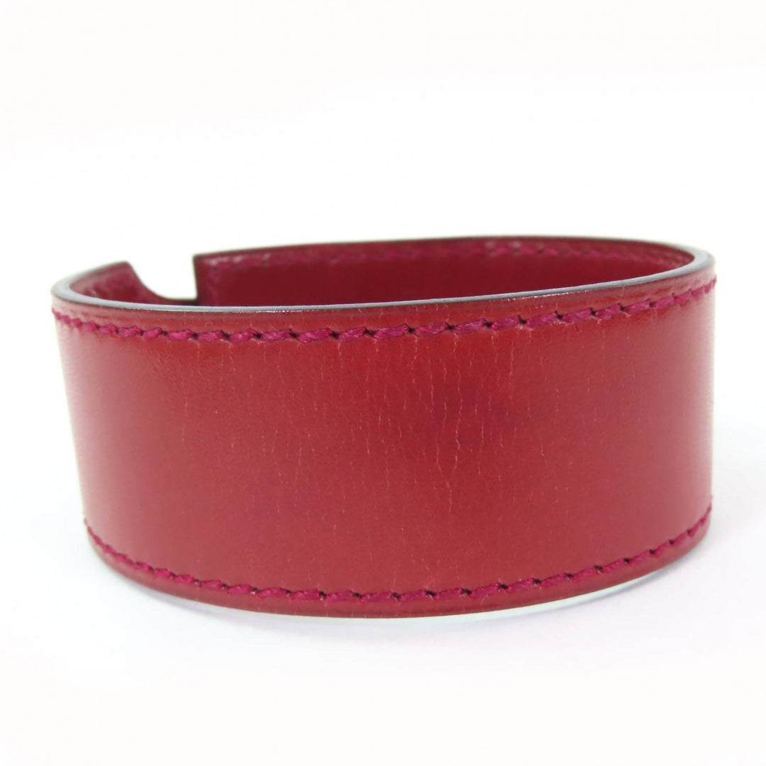 Great HERMES bracelet Artemis Bracelet Bangle Bordeaux leather Women M
