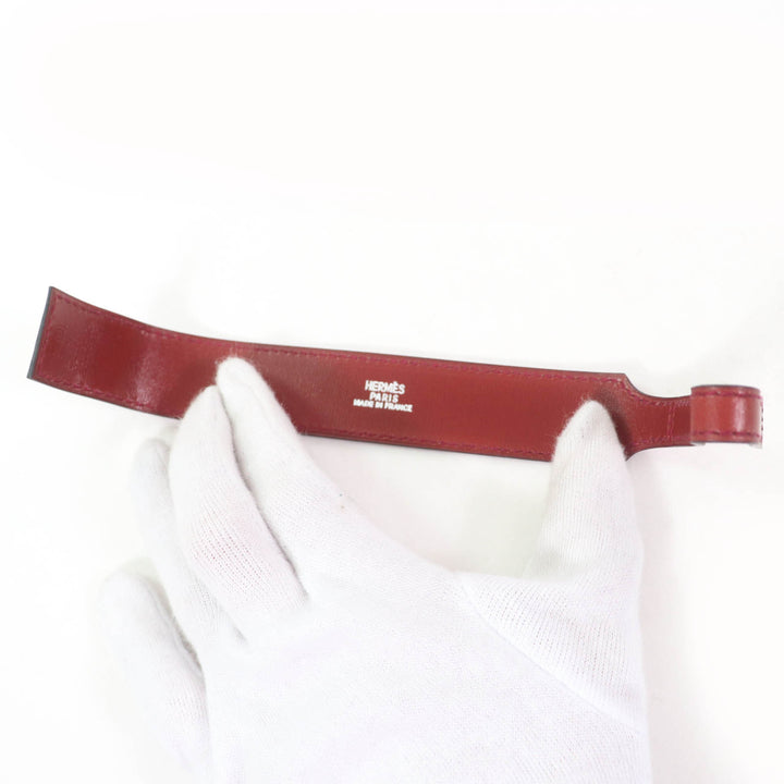 Great HERMES bracelet Artemis Bracelet Bangle Bordeaux leather Women M