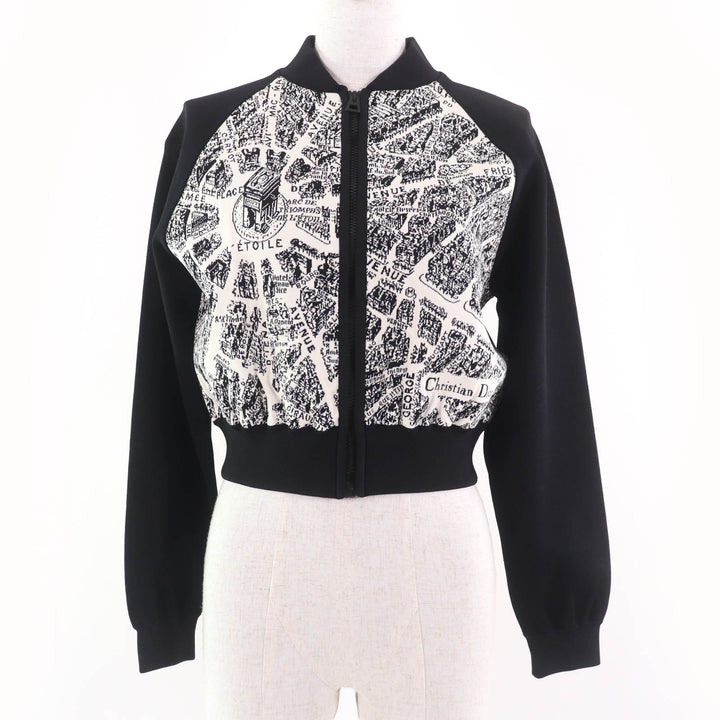 Christian Dior Plan de Paris raglan sleeve bomber jacket black 40 324V50AM505