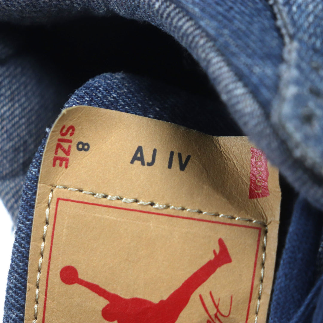 Very Good Nike Levis sneakers Air jordan 4 retro Indigo denim mens 8 A02571-401