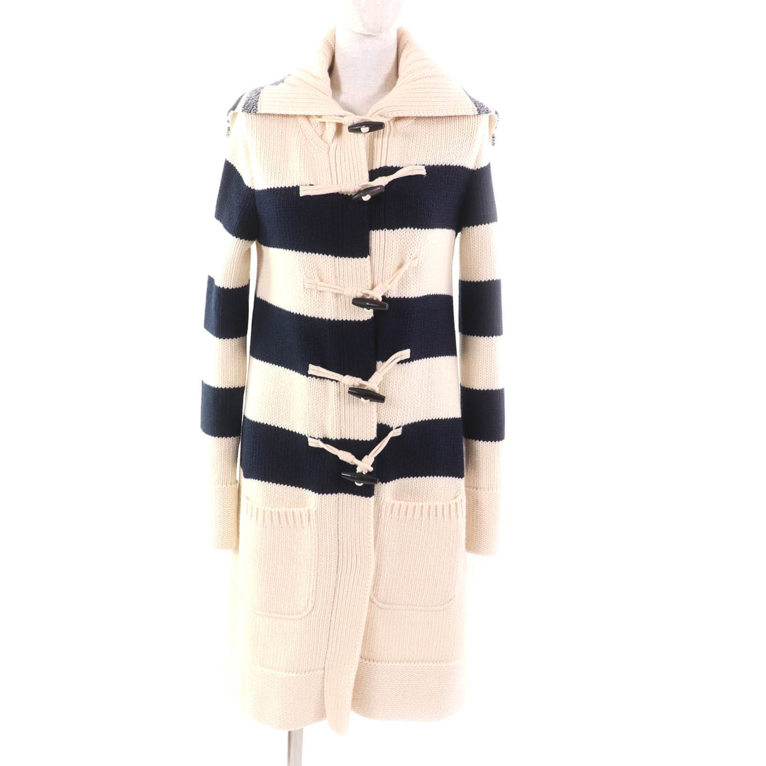 Excellent Christian Dior Duffel coat Ivory wool Women 38 144M01AM318