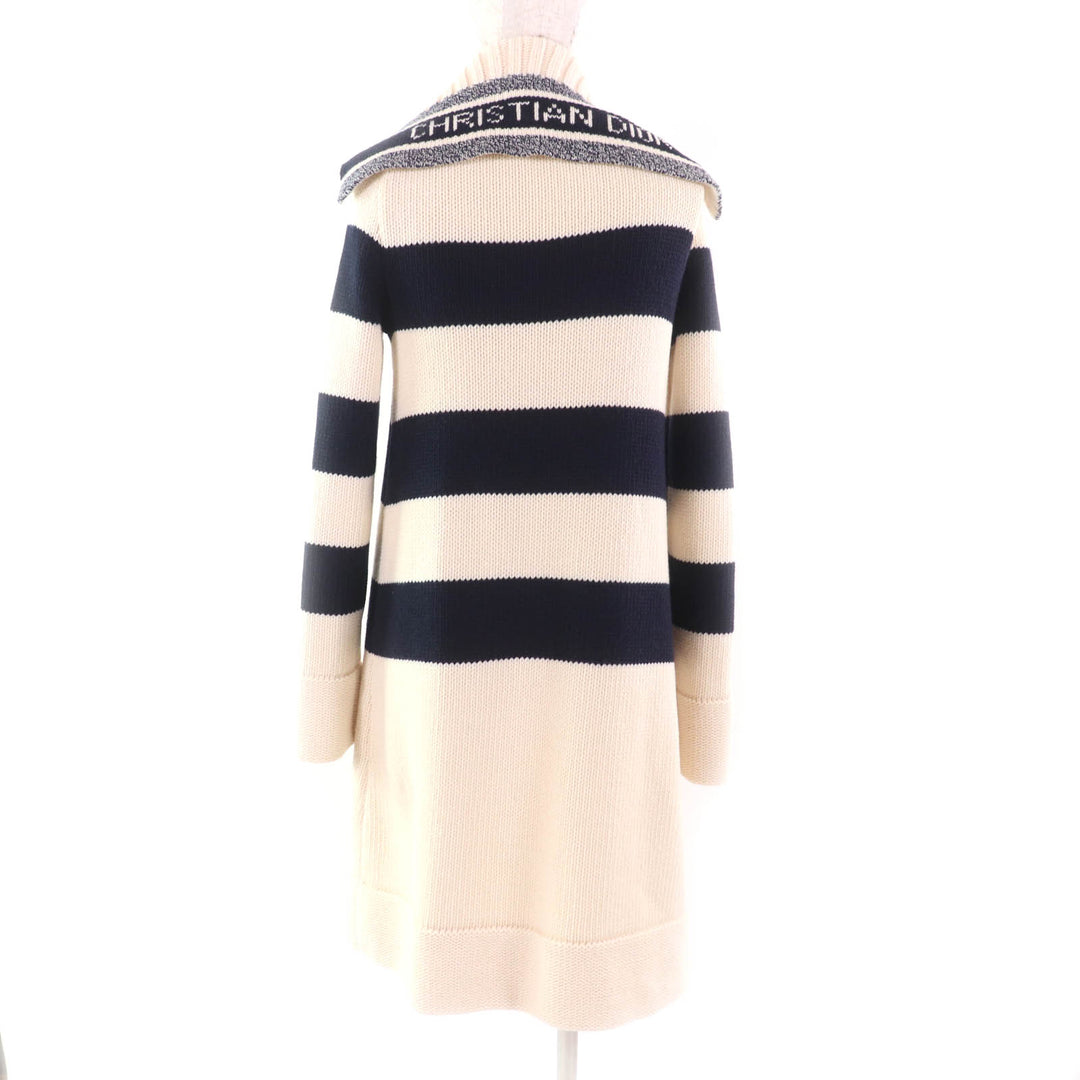 Christian Dior Duffel coat striped sailor collar knit 38 144M01AM318