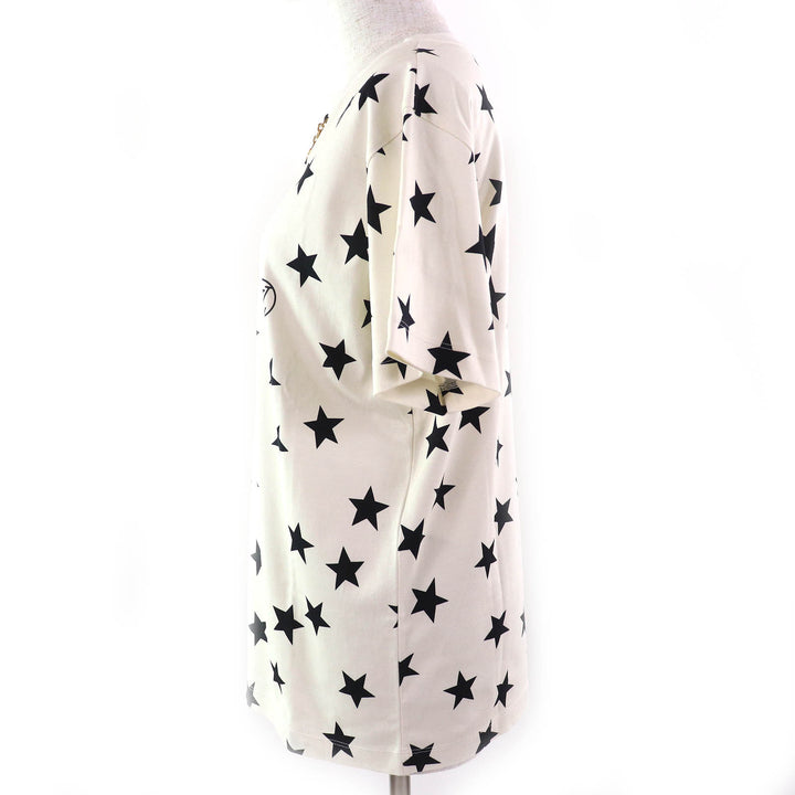 Great LOUIS VUITTON Short sleeve T-shirt LV Logo Star Chain Crewneck Ivory S