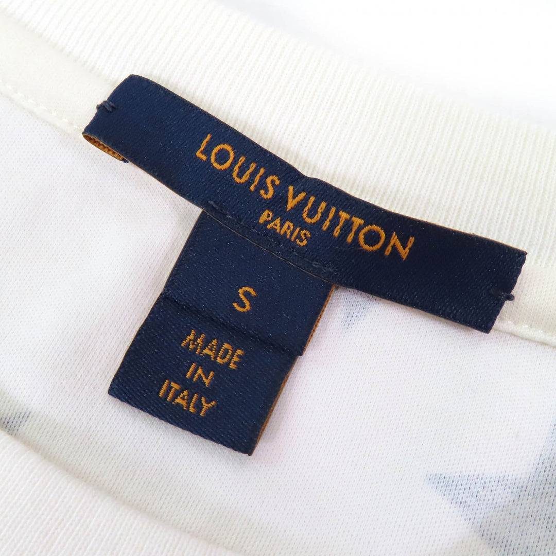 Great LOUIS VUITTON Short sleeve T-shirt LV Logo Star Chain Crewneck Ivory S
