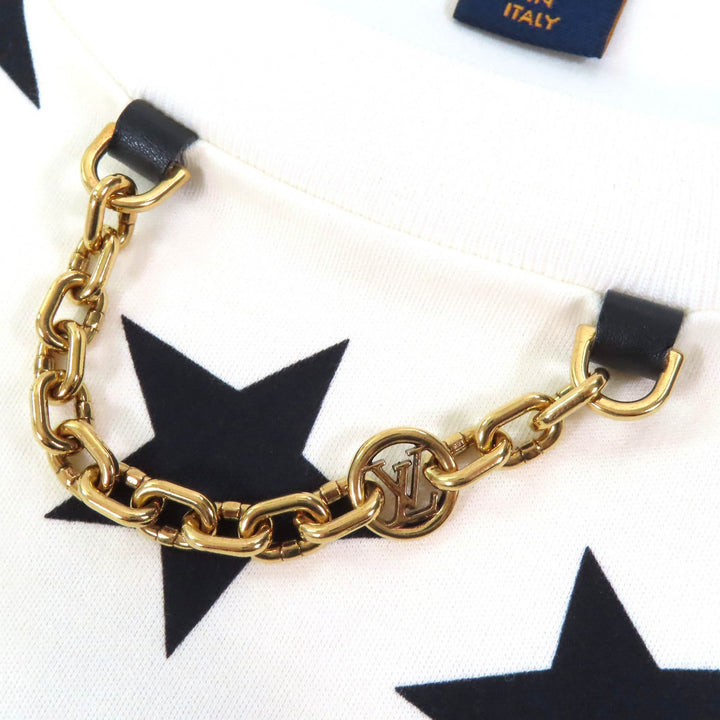 Great LOUIS VUITTON Short sleeve T-shirt LV Logo Star Chain Crewneck Ivory S