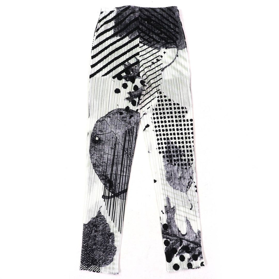 Excellent PLEATS PLEASE Pants All-over pattern design White black system 4