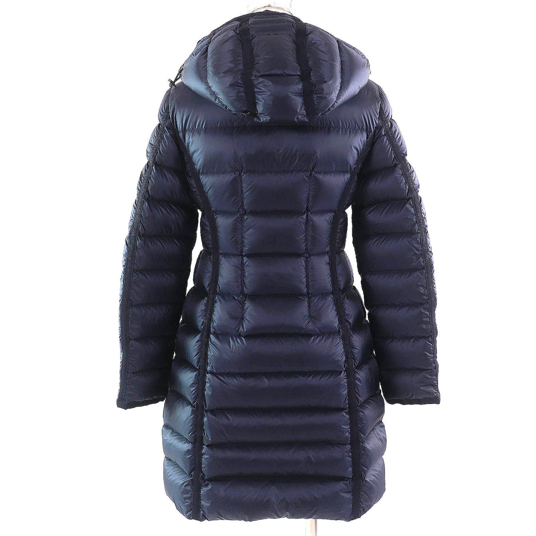 Great MONCLER down coat HERMINE Logo patch Hooded Navy Nylon Women 0