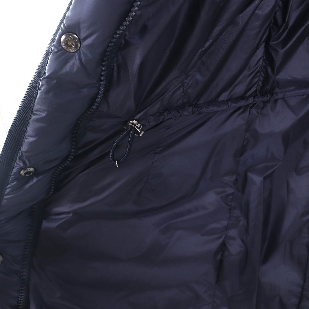 Great MONCLER down coat HERMINE Logo patch Hooded Navy Nylon Women 0