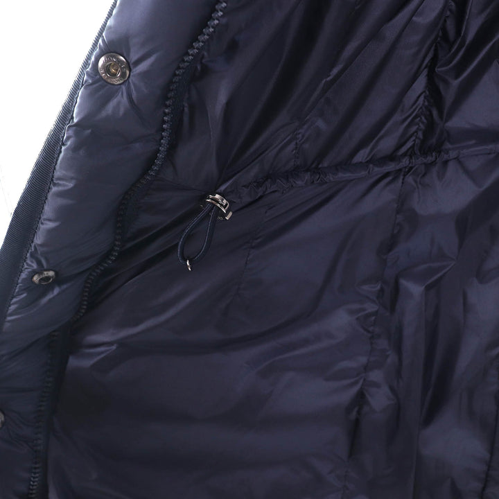 Great MONCLER down coat HERMINE Logo patch Hooded Navy Nylon Women 0