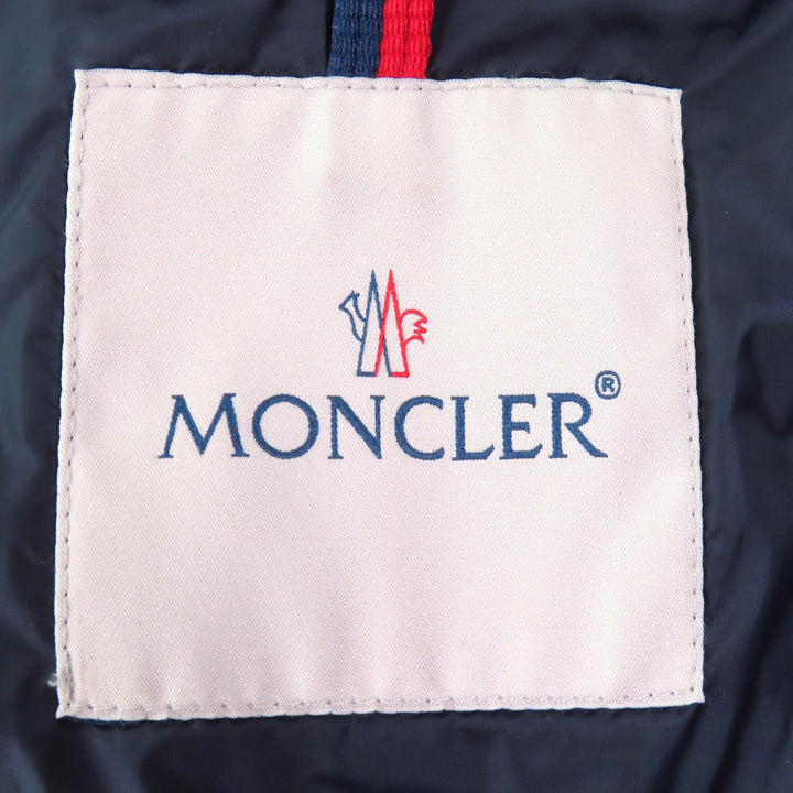 Great MONCLER down coat HERMINE Logo patch Hooded Navy Nylon Women 0