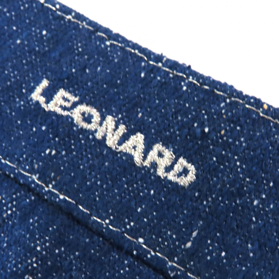 Great LEONARD FASHION two-piece set Logo embroidered jeweled jacket and skirt