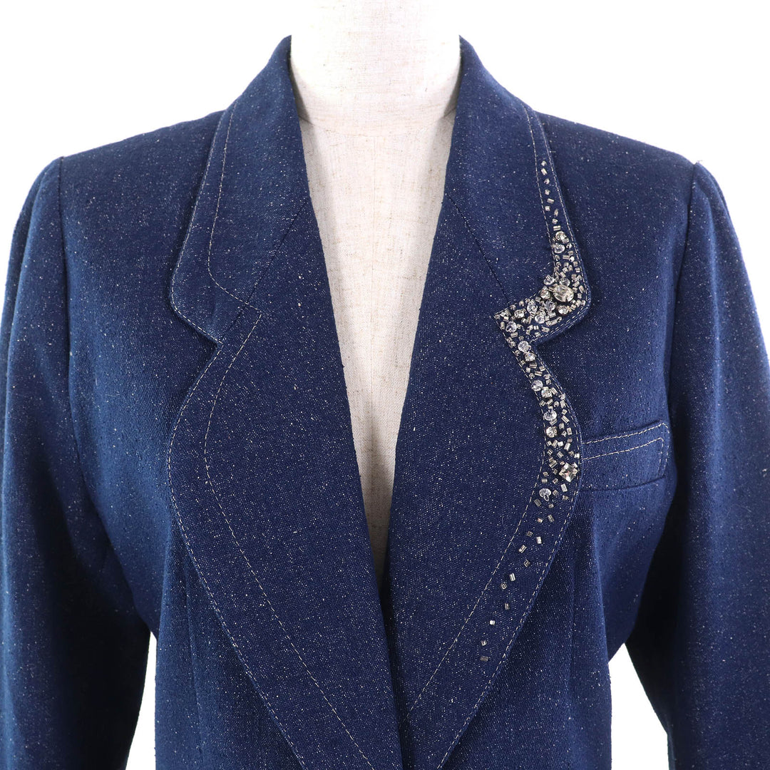 Great LEONARD FASHION two-piece set Logo embroidered jeweled jacket and skirt