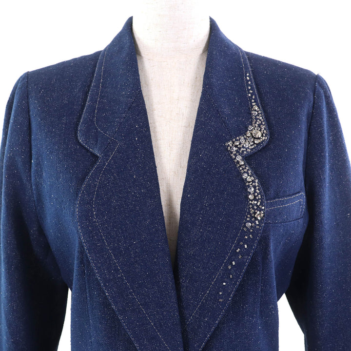 Great LEONARD FASHION two-piece set Logo embroidered jeweled jacket and skirt