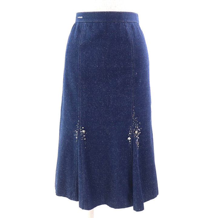 Great LEONARD FASHION two-piece set Logo embroidered jeweled jacket and skirt