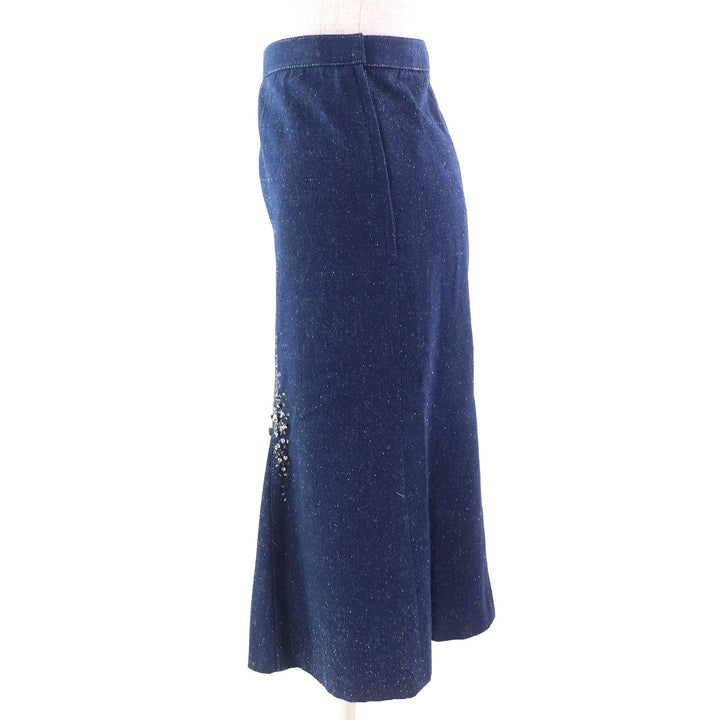 Great LEONARD FASHION two-piece set Logo embroidered jeweled jacket and skirt
